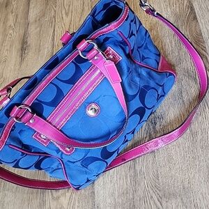 Coach Handbag blue and pink